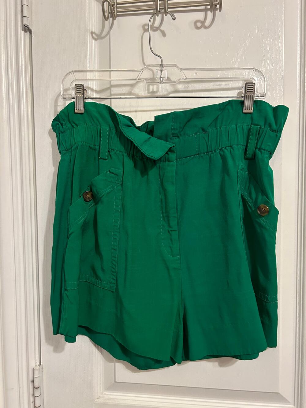 J Crew Green Paperbag Shorts Size 14